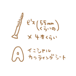 固定用のビスと文字用のカッティングシート